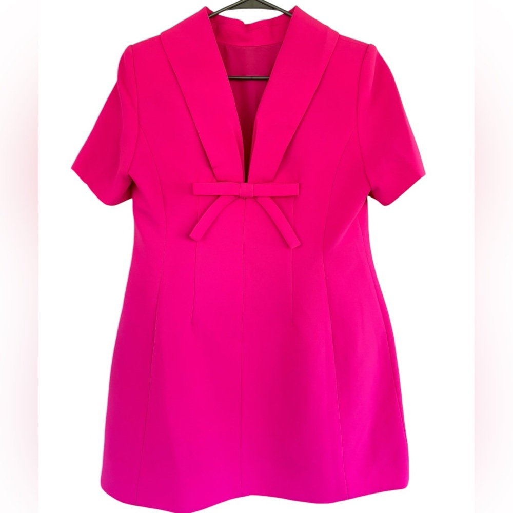 Catchall Jacqueline Bright Pink Bow Mini Dress - Picture 8 of 8